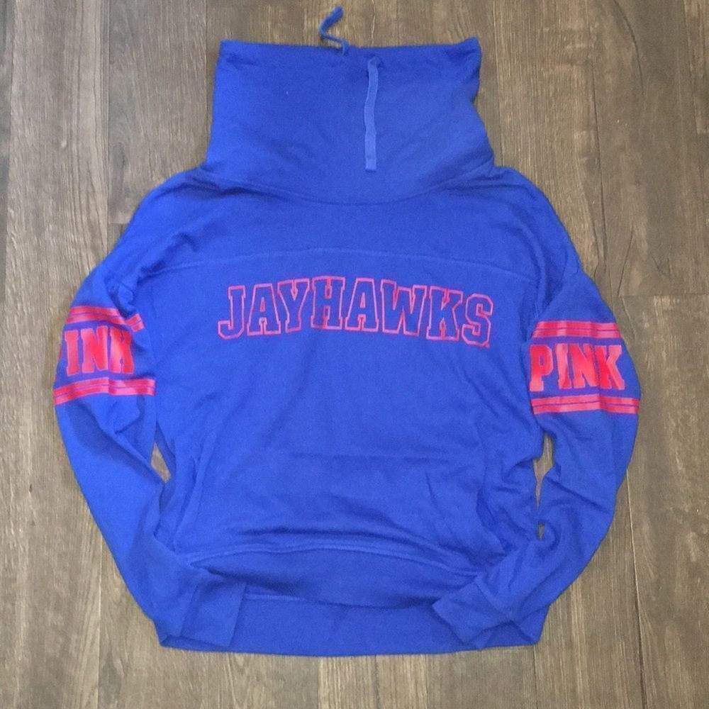 Pink Victoria’s Secret Jayhawks cowl sweatshirt